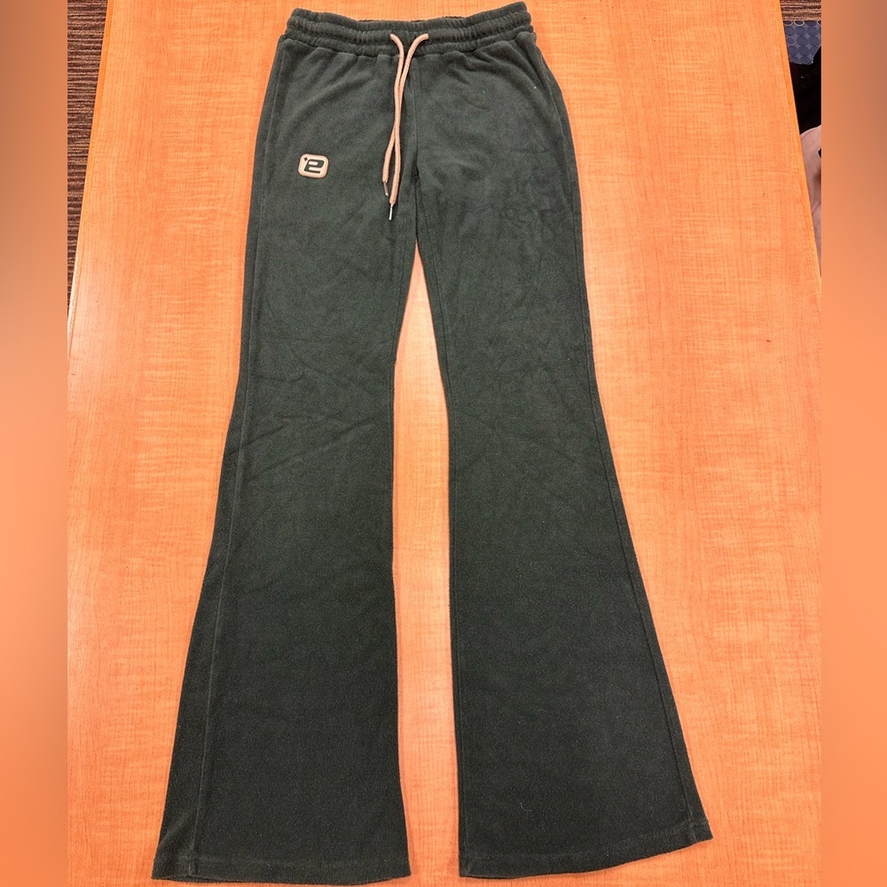 Edikted Green Flared Sweatpants